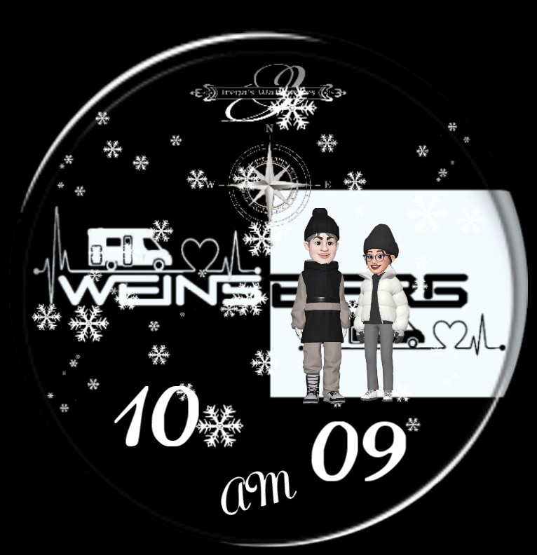 Clock Wir sind Camper Winter BlackWhite   Copy