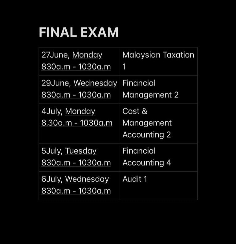 final exam