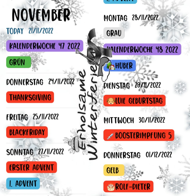  Termine Winterferien 