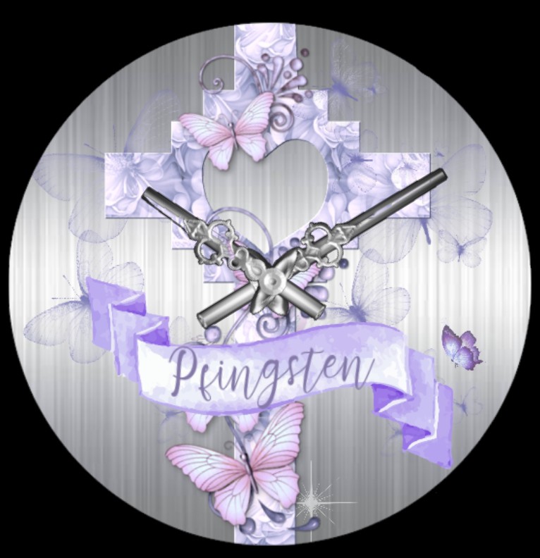 Clock Pfingsten lila 