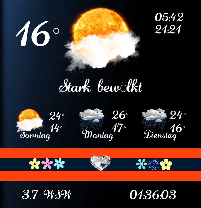 Widget Wetter Love Peace Hope Orange 