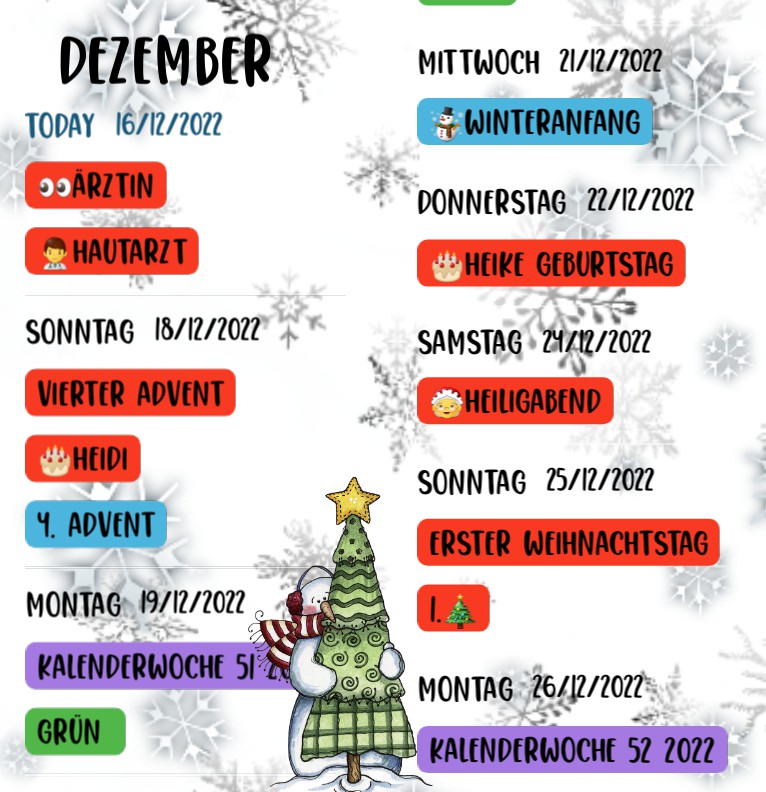  Termine Snowman 