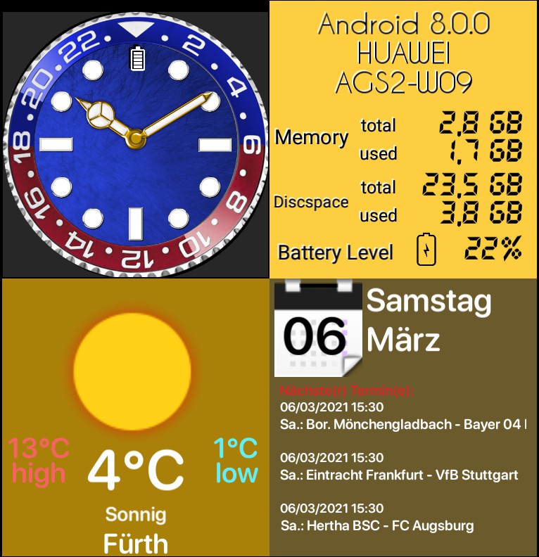 Luxury Watch with Weather- and Systeminfo