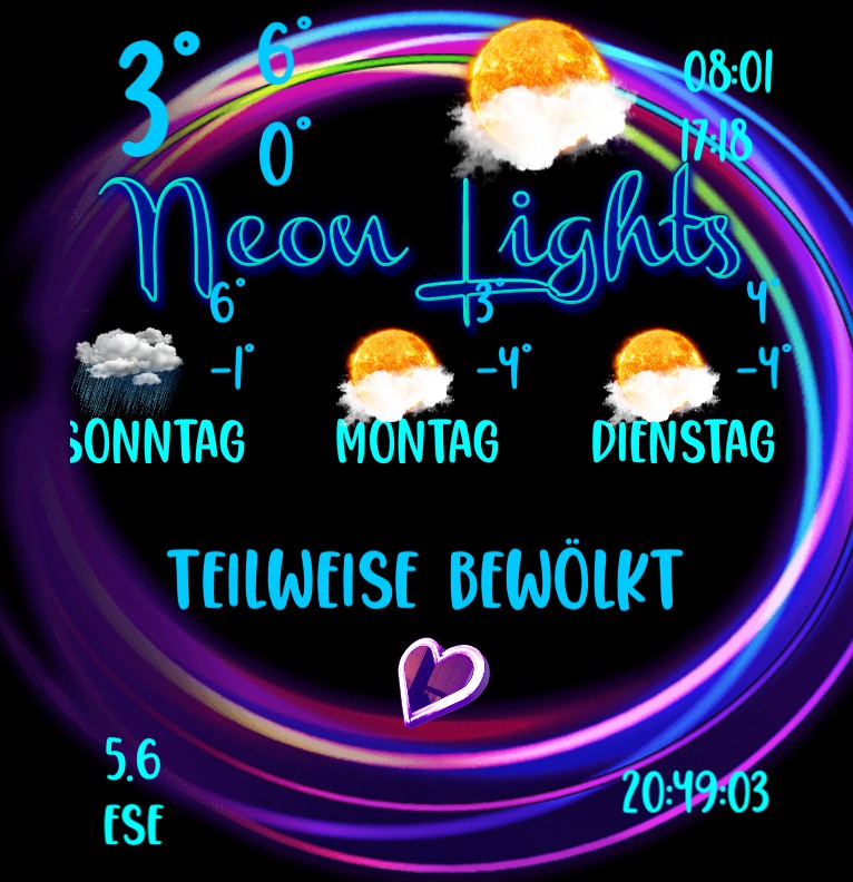 Wetter Neon lights 