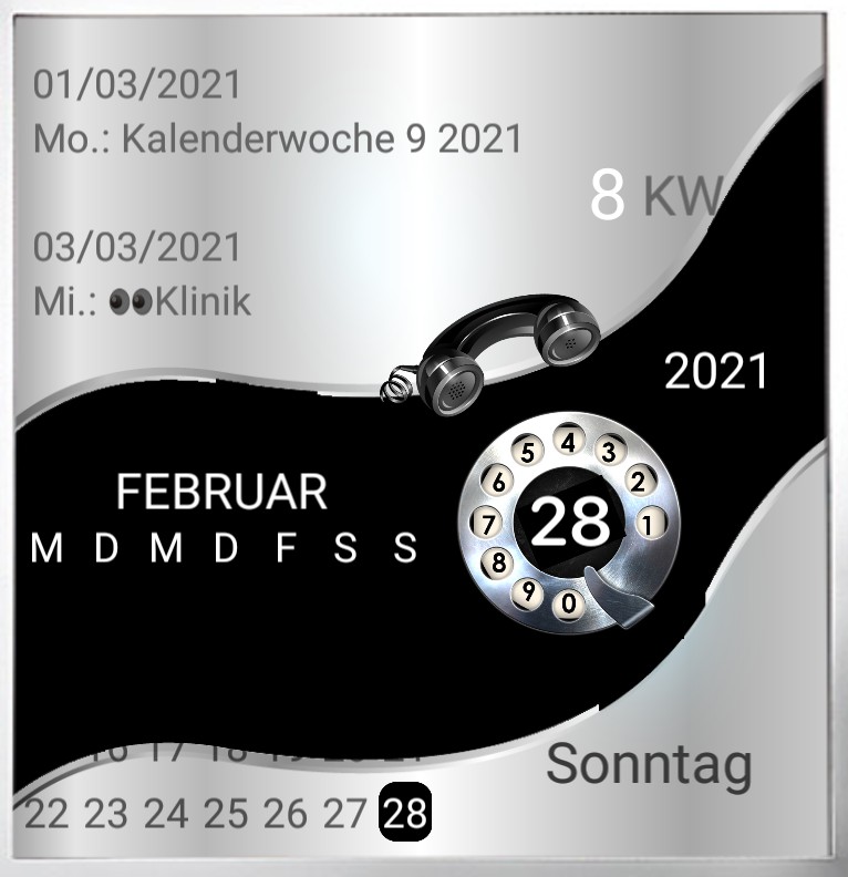 Kalender gross Serie Telefon