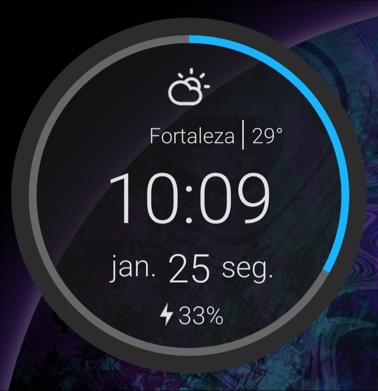 Circular battery + time + weather
