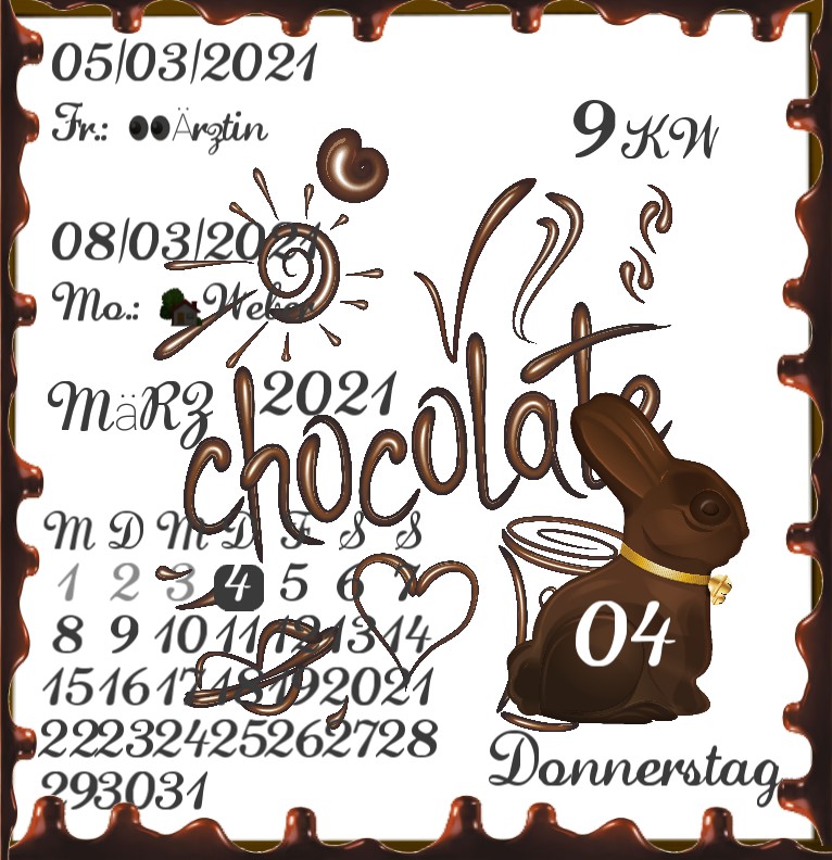 Kalender  Ostern Schoko