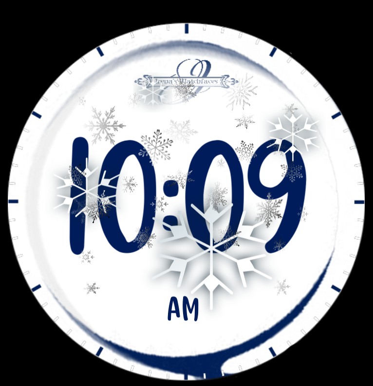 Clock Winter White Blue 