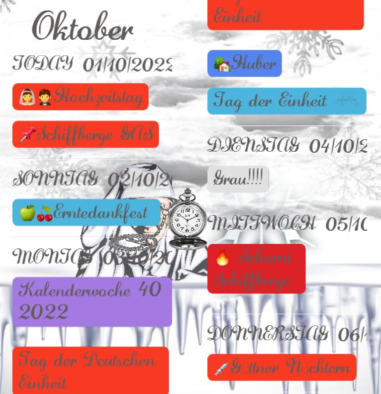  Termine Wintertextur  Wecker 