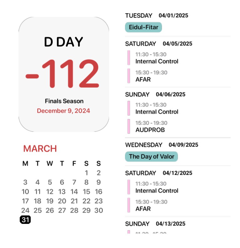 maxene calendar agenda 2