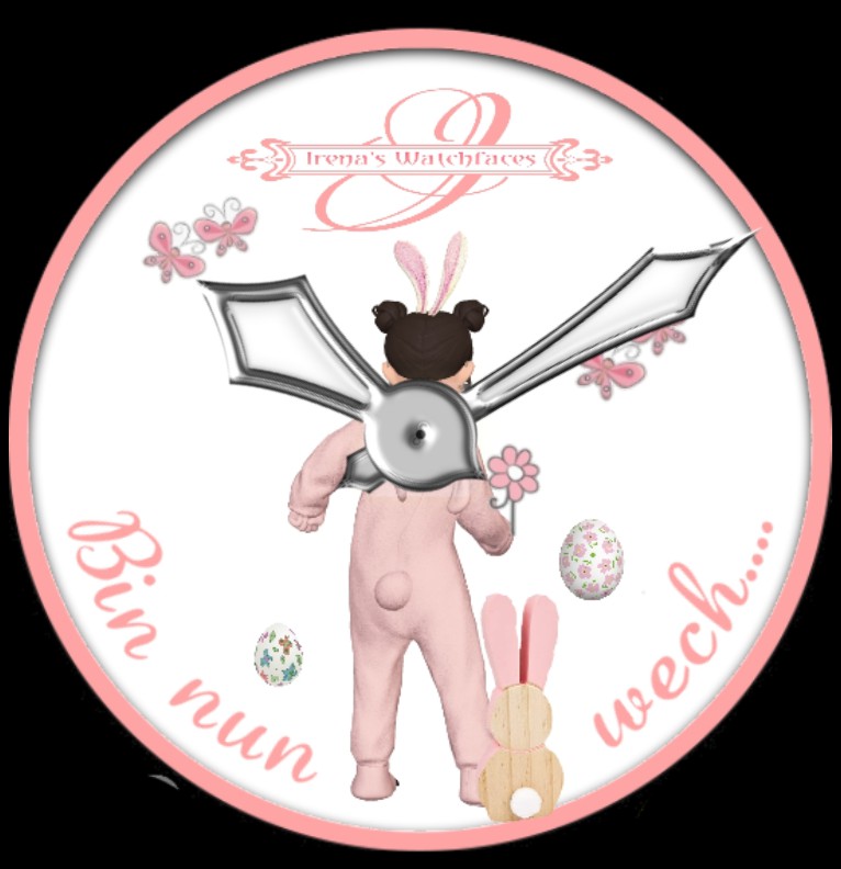 Easter bin nun wech Clock  