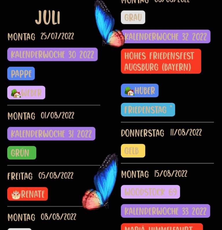  Termine Butterfly Natur 
