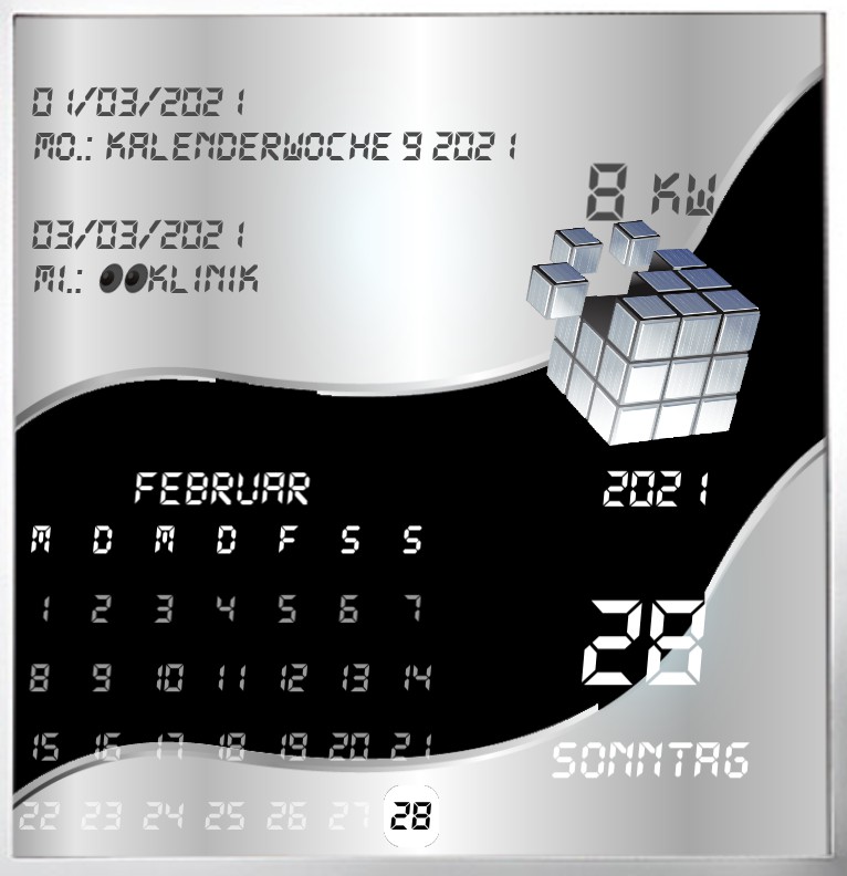 Kalender gross Serie Cube 