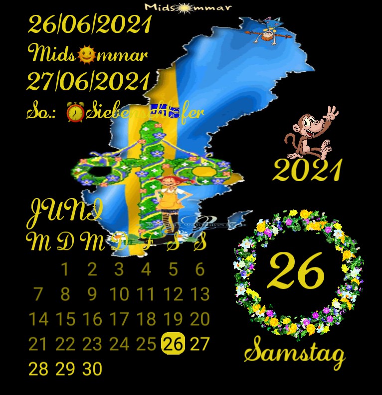 Kalender Midsommar Schweden 