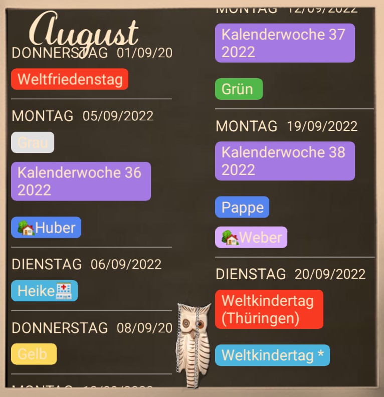 Termine Kuckucksuhr 