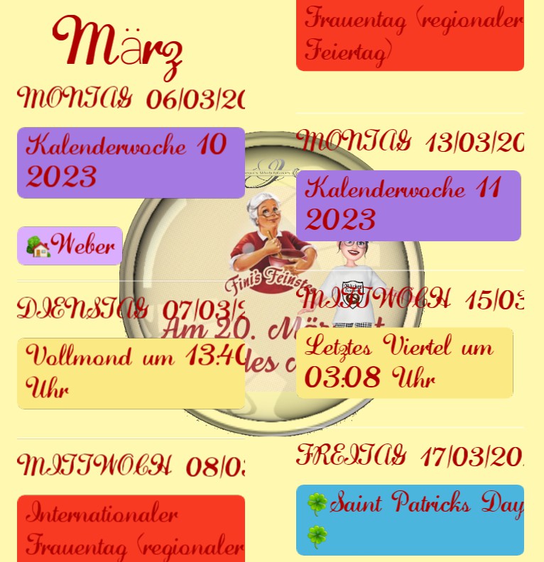 Termine Tag des mehls 1