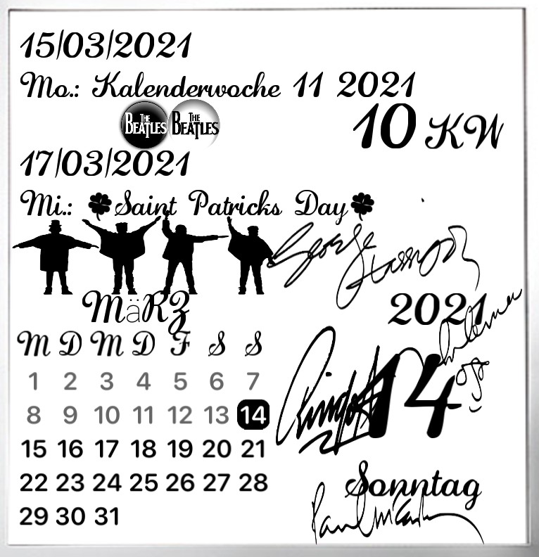 Kalender gross Serie The Beatles 