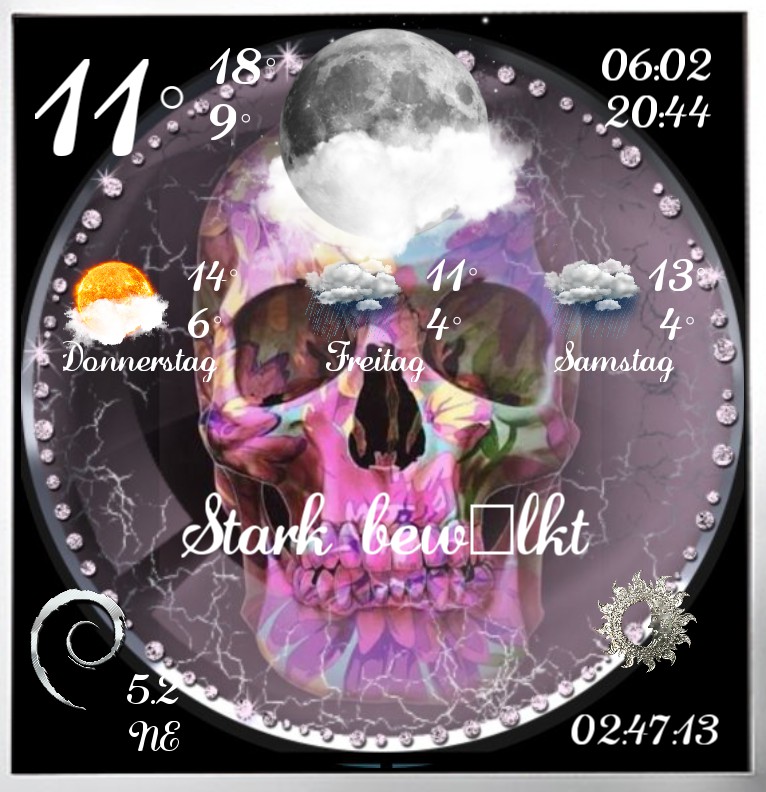 Widget Wetter Lady Skull