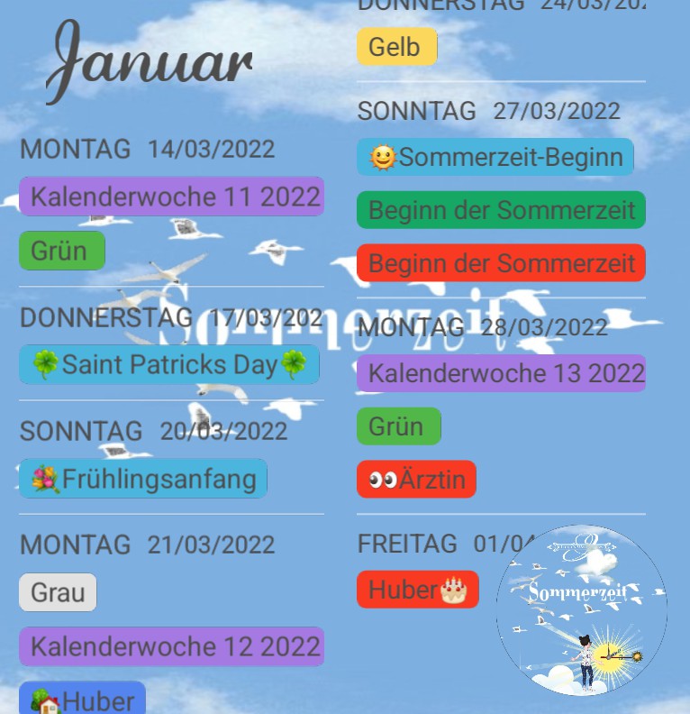 Termine AR Sommerzeit  