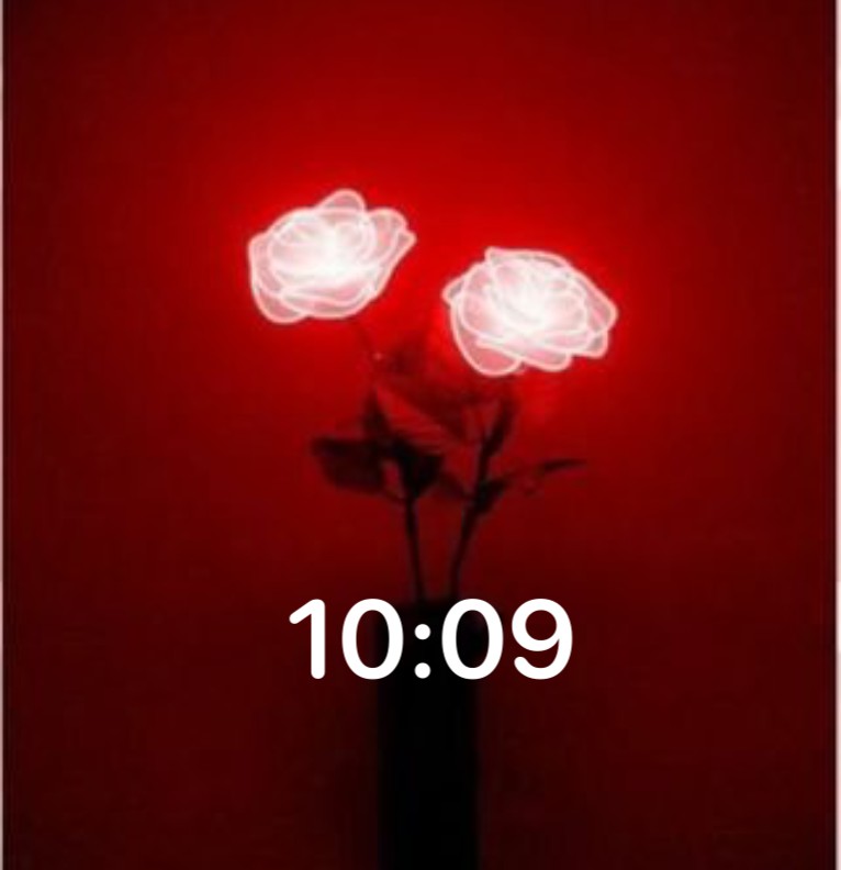 Red Aesthetic Time Widget