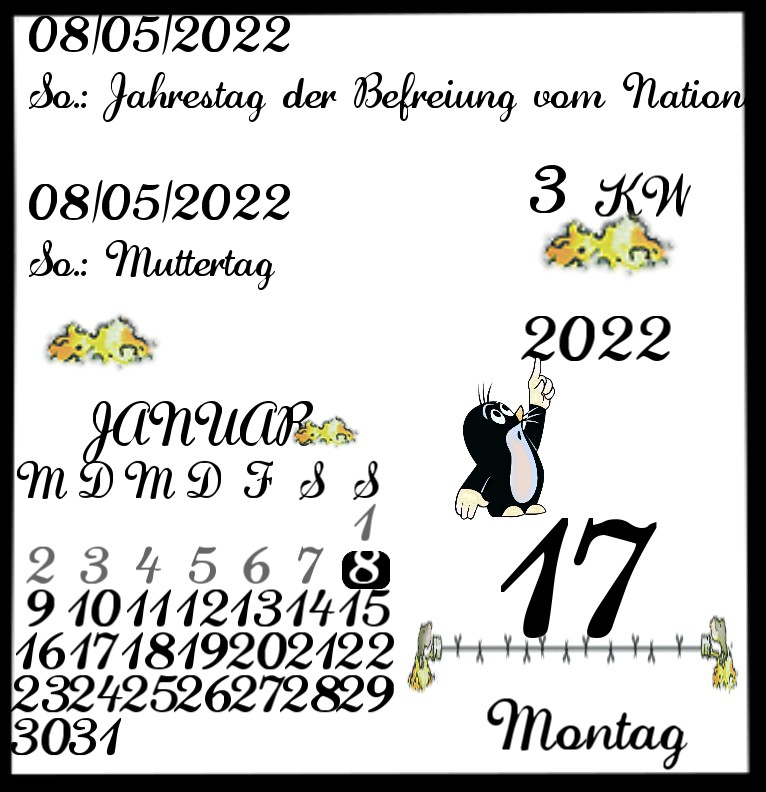 Kalender Maulwurf Telefon 