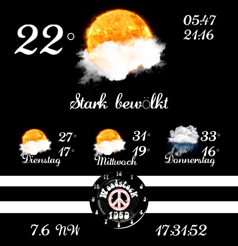 Widget Wetter Woodstock1969 NEU