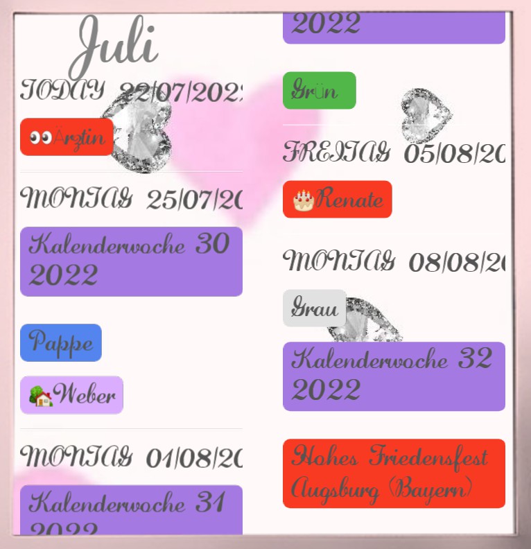 Termine Pink Heart 