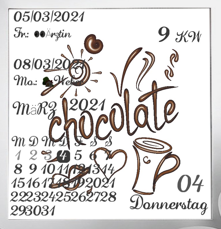 Kalender  Chocolate 