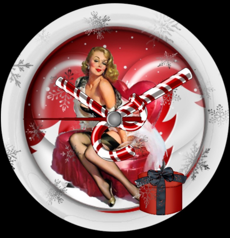 Clock Christmas Pin Up 