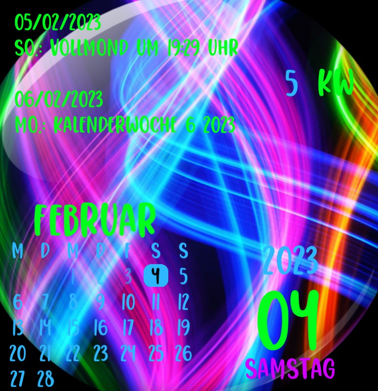 Kalender Neon Ball 