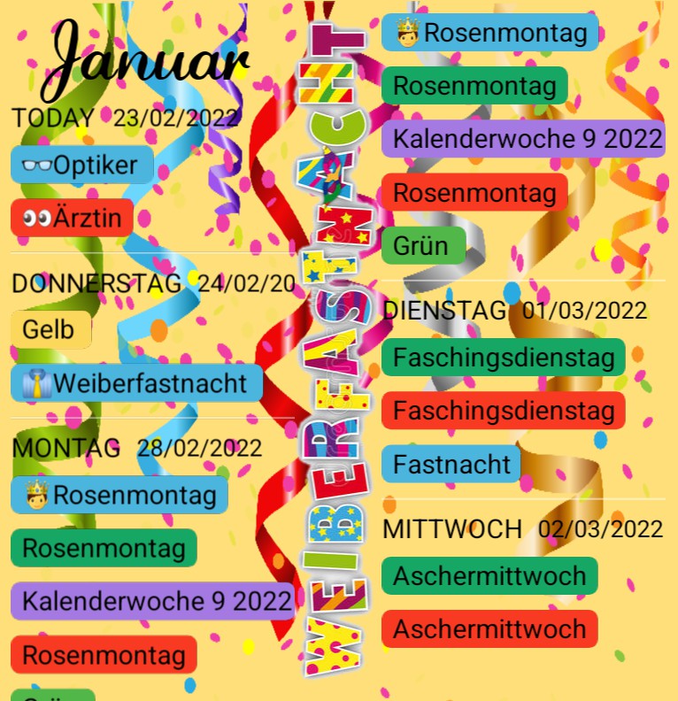 Termine Weiberfastnacht 