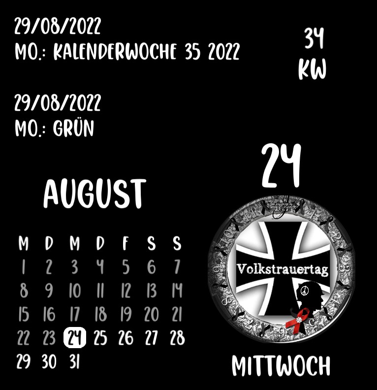Kalender Volkstrauertag 