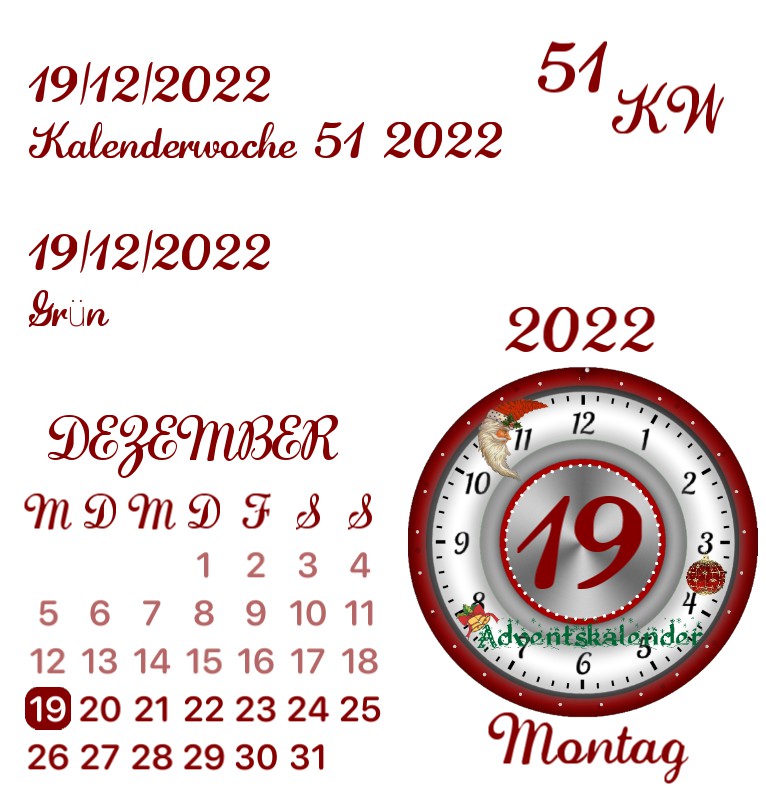 Kalender Adventskalender 1-24 