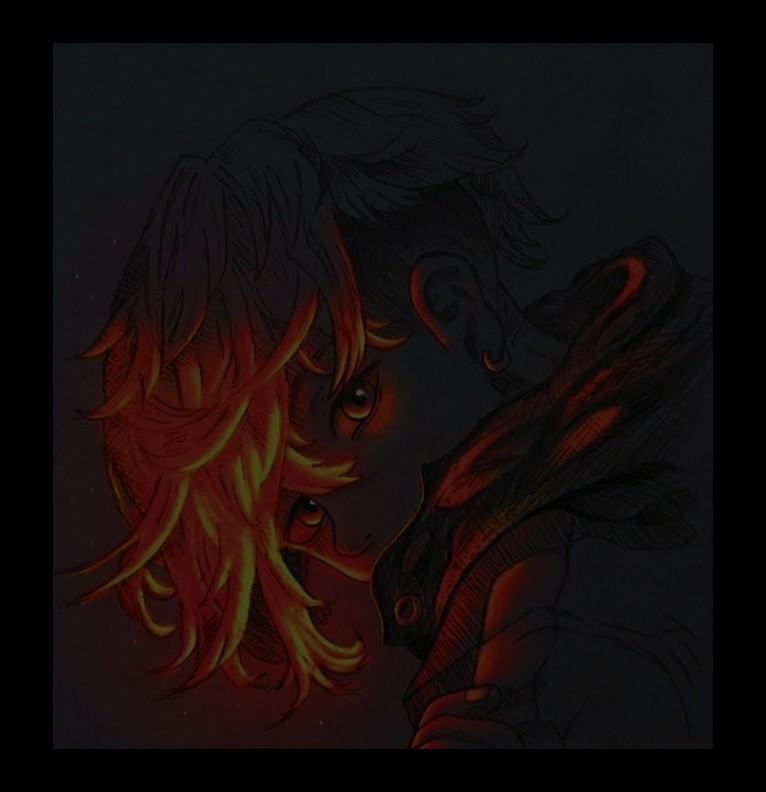 red glow anime art