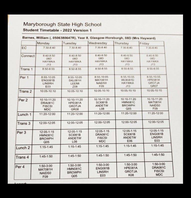 timetable