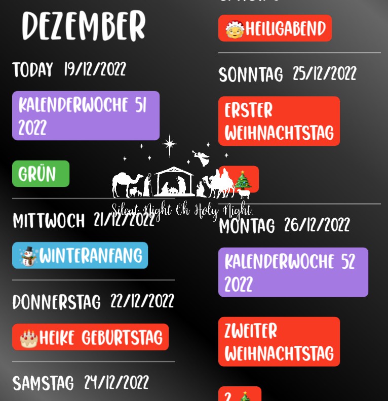 Agenda Silent Night 