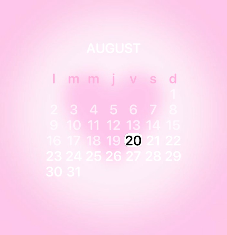pink calendar 