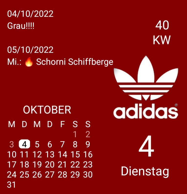 Kalender Adidas RedWhite 