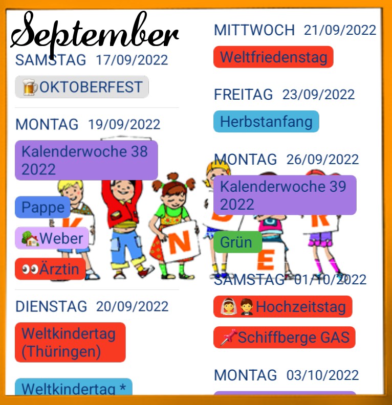 Termine Kindertag  