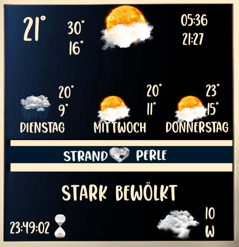 Wetter Strandperle Tag Nacht 