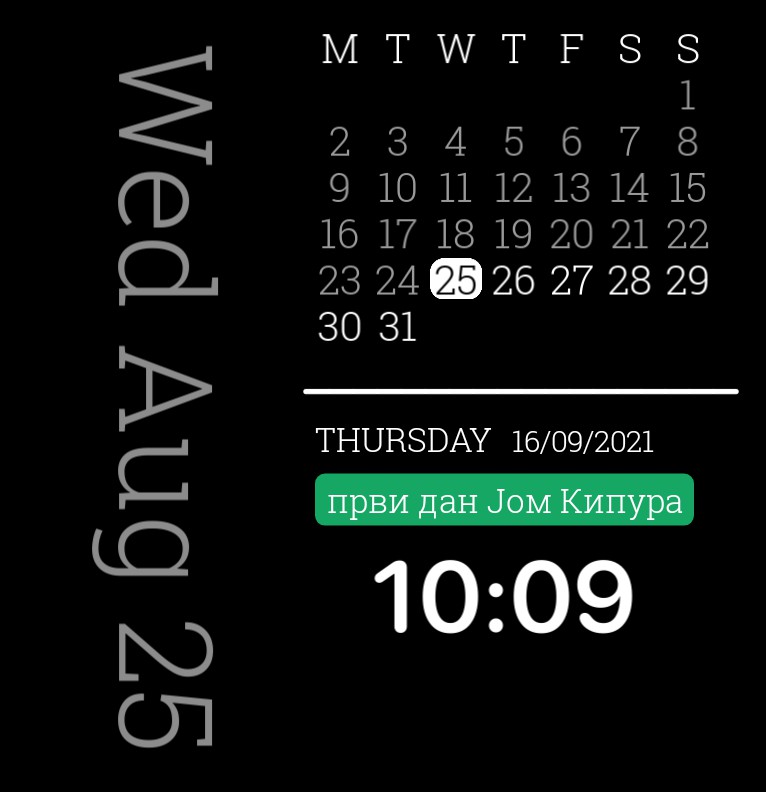 black calendar