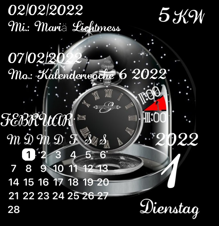 Kalender gross Winterzeit 