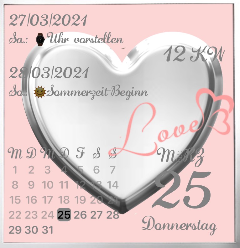Kalender Love my Phone 
