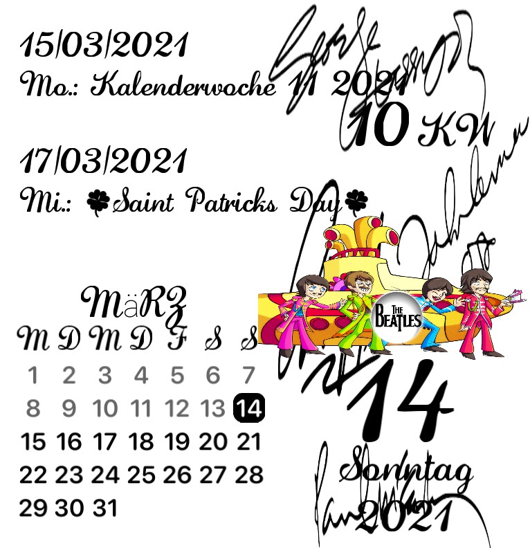 Kalender gross Serie The Beatles 2