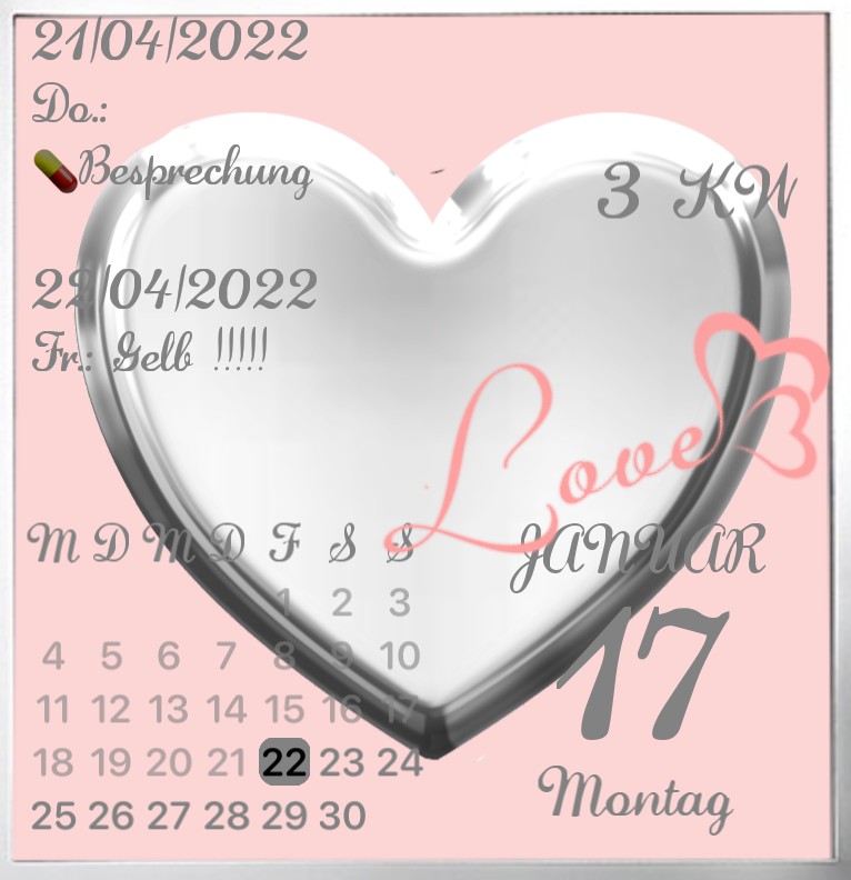 Kalender Love my Phone 