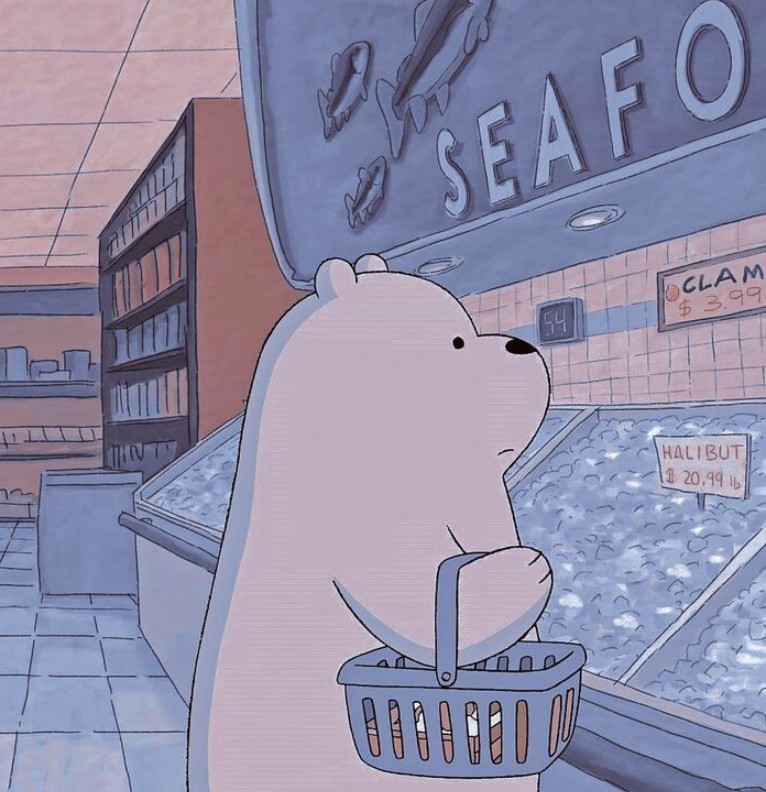 Blue aesthetic ice bear
