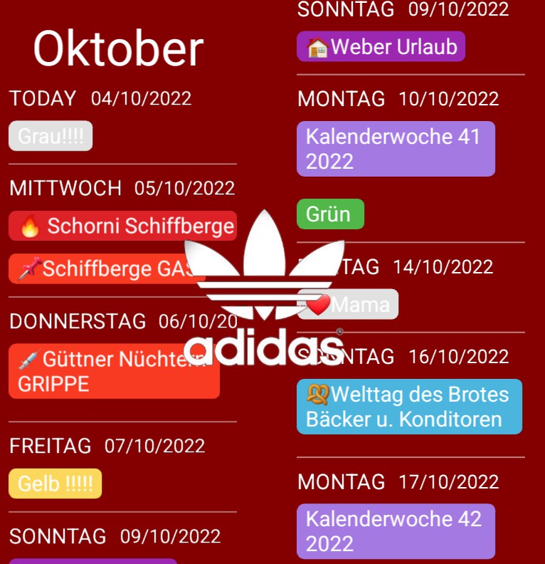 Agenda Adidas RedWhite 