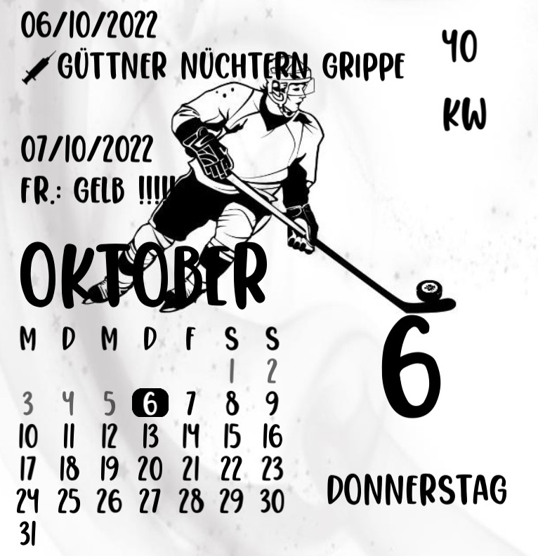 Kalender Eishockey BlackWhite 
