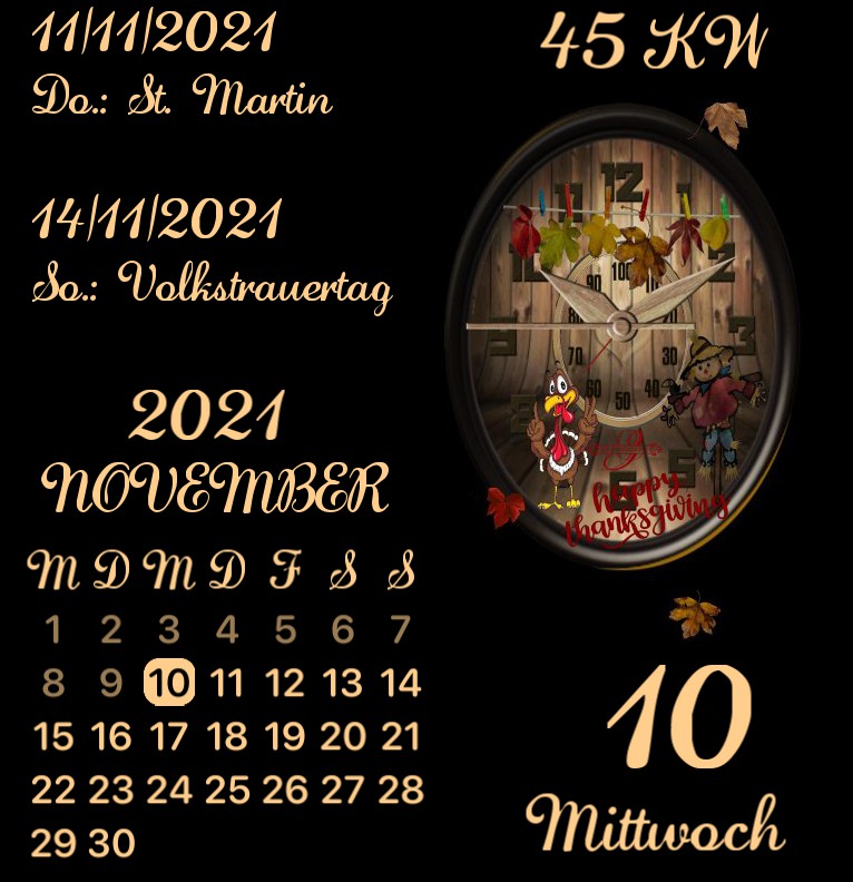 Kalender Thanksgiving 