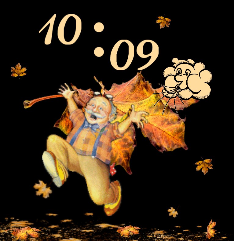 Clock  Herbst Rueckenwind  
